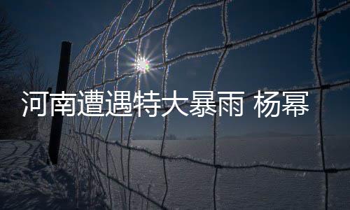 暴雨特大平安娜等河南祈祷幂谢遭遇众星 杨